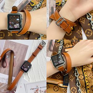<span class=keywords><strong>Bracelet</strong></span> Double en <span class=keywords><strong>cuir</strong></span> véritable pour <span class=keywords><strong>Apple</strong></span> <span class=keywords><strong>Watch</strong></span> <span class=keywords><strong>7</strong></span> Band i <span class=keywords><strong>Watch</strong></span> 6 5 4 3 2 1 - Product Image 5