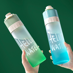 <b>Spray</b> Fog Water Bottle Large Capacity Male Female Sports Food Grade Students Cool Portable Eco-friendly Dishwasher Safe Hinged - Product Image 3