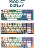 Grosir gratis Wolf K3 100 tombol nirkabel Hotswap RGB Gaming Keyboard Mekanikal
