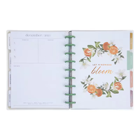 Carnet à couverture rigide en cuir et papier personnalisé 2026 avec reliure à feuilles mobiles – Option cadeau – Agenda quotidien/mensuel et livre de recettes