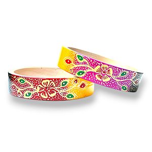 Bracelets Flora Fantasia en laque, bijoux ethniques traditionnels faits à la main pour femmes, pour mariage, festival, soirée et style quotidien. - Product Image 1