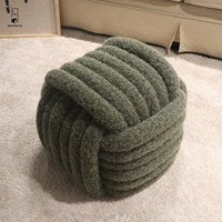 Vente en gros de meubles de chambre à coucher en polyester doux tissé en corde d'alpaga pour l'habillage de luxe repose-pieds pouf tabouret de canapé