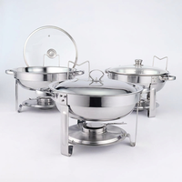 Recipiente para Calentar Comida Plegable de Acero Inoxidable de 6QT/5QT con Vidrio Transparente, Diseño sin Humo, Calentador de Comida a Gas, Recipiente Dorado para Calentar Comida
