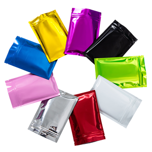 Sachet refermable en Mylar plastique coloré, réutilisable, pour stockage alimentaire, pochette autoportante en aluminium avec encoche de déchirement pour bonbons, snacks et artisanat - Product Image 1