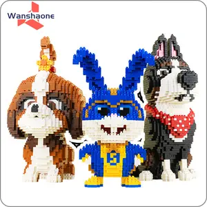 Dropship Hot Sale 3D Animal Assembled Model Rooster Diamond Mini Bricks Pet Secret Life Building Blocks SnowBall Figures Toys