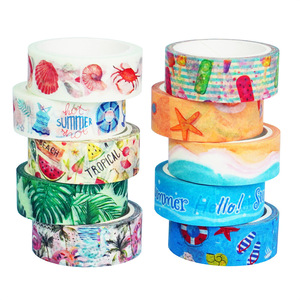 Cinta Decorativa Washi de Verano de 5 Metros con Impresión Digital para Manualidades, Decoración de Diarios, Playa, Océano, DIY - Product Image 4