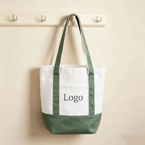 Promotion Natural Eco-friendly Reusable Custom Print Logo <b>Large</b> Shopping White Cotton Canvas Tote <b>Bag</b> With Pocket - Product Image 1