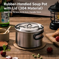 Ensemble de cuisine de camping en acier inoxydable 304 Kangzhi, kit de cuisson portable pour l'extérieur, poignée pliable, résistant à la rouille, léger, pour la friture