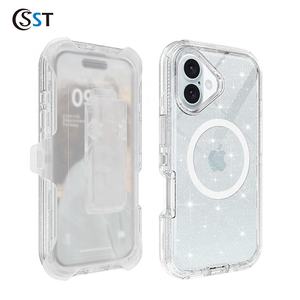 <span class=keywords><strong>Coque</strong></span> de téléphone à clip de ceinture magnétique Transparent de haute qualité <span class=keywords><strong>pour</strong></span> <span class=keywords><strong>iPhone</strong></span> 16 Plus housse résistante aux chocs et aux chutes - Product Image 4