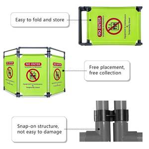 Barrière de circulation à cadre en PVC robuste à <span class=keywords><strong>3</strong></span> <span class=keywords><strong>panneaux</strong></span> Panneau de sécurité pliable de <span class=keywords><strong>3</strong></span>.2 pieds Symbole d'avertissement haute visibilité pour la sécurité - Product Image 4