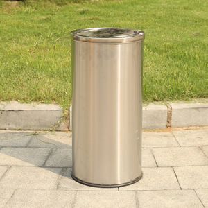 Stainless steel single-drum flip-top extra-large 30-liter trash can, available directly from the manufacturer, suitable for - Product Image 1