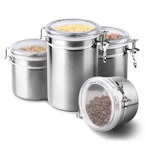 Prime Fortune sugar coffee canister with clear acrylic airtight canister set stocked canister food daily life home 4 Cover