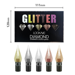 Mini <span class=keywords><strong>Eyeliner</strong></span> métallique <span class=keywords><strong>argent</strong></span> or diamant paillettes ensemble liquide longue durée, éclat ombre à paupières scintillant liquide <span class=keywords><strong>Eyeliner</strong></span> - Product Image 1