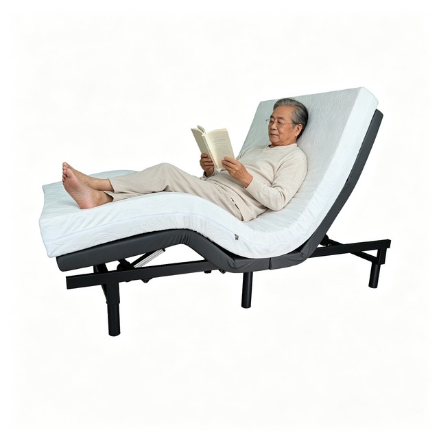 Modern Upholstered Electric Bed Base Adjustable Foundation Frame for Elderly Care and Home Sleeping Comfort for Home Use
