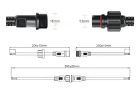 Konektor QUANWEI M12 4 Pin Male Female Tahan Air untuk Kabel Daya, Koneksi Luar Ruangan untuk Perakitan Kawat dan Kabel