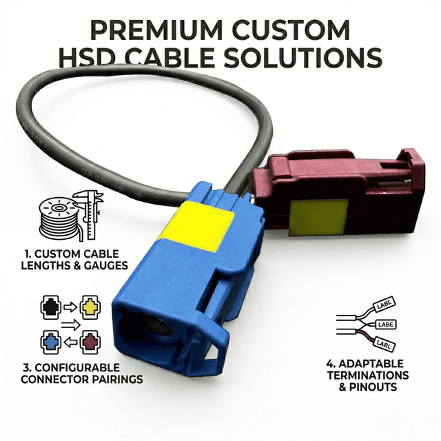 Fakra Wire Harness Automotive R F Cable Assembly Custom Length Connector High-Speed Data Transmission for Car Camera