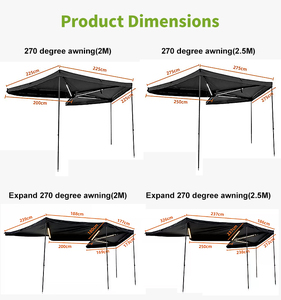 <span class=keywords><strong>Auvent</strong></span> latéral autoportant à ouverture rapide 270 degrés en alliage d'aluminium UPF50+ imperméable <span class=keywords><strong>pour</strong></span> SUV, camion et overlanding - Product Image 3