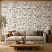 Panneau mural en PVC 3D abstrait, courbe, imperméable, ignifuge, 50x50, prix de gros, pour hall d'hôtel, réception