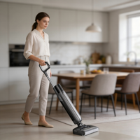 Aspirateur Balai Sans Fil Humide/Sec 20000Pa pour Nettoyage de Sols Durs et Carrelages, Combo Balai-Nettoyeur avec Rotation à 180° °   Lie-Flat