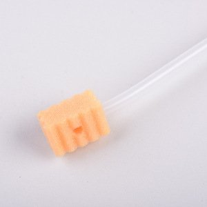 Medical Disinfection Brush Sponge Stick Curved PVC Oral Irrigation Cleaning For Bedridden Elderly - Product Image 1