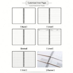 Carnet à spirales personnalisé avec couverture en papier, logo imprimé, agenda, planificateur, couleur personnalisée, format A4 - Product Image 5