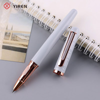 YIREN Petite Plume Stylo Personnalisé Multicolore avec Garniture Or Rose Personnalisé Laiton Classique Stylo Plume Cadeau
