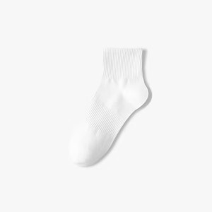 Kaus kaki katun dasar sehari-hari uniseks, kaus kaki olahraga anti-bau keringat anti-bakteri betis pendek perahu bantalan - Product Image 2
