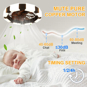 Ventilateur de plafond LED moderne pour salon, moteur DC silencieux <30dB, gradation trois couleurs et construction métallique avec contrôle par application - Product Image 5