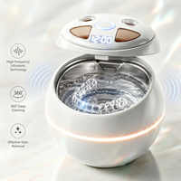 Nettoyeur de prothèses dentaires et de gouttières de nuit à ultrasons UV 200 ml en ABS 38K-48K, mini appareil domestique pour prothèses dentaires, gouttières d'alignement et gouttières de nuit - Vente en gros