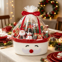 Panier de rangement carré en corde de coton fait main, style moderne et minimaliste, pour bonbons et snacks de Noël, organisateur de jouets pour enfants, décoration intérieure