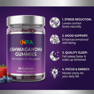 Factory Ashwagandha Gummies with Vitamin D Magnesium Supports Mood Balance Sugar-Free <b>Herbal</b> <b>Supplement</b> Gummies - Product Image 3
