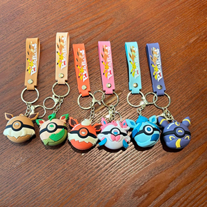 QYS Cute Cartoon Animal PVC <b>Keychain</b> Carabiner Bag Charm Backpack Pendant Wholesale 3D Shape Plastic - Product Image 6