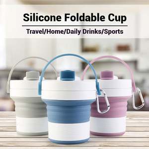 Gobelet d'eau pliable personnalisé avec logo, avec couvercle, pour les voyages et le camping - Product Image 3