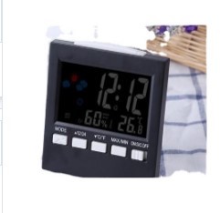 Control de voz Pantalla <span class=keywords><strong>LCD</strong></span> Termómetro Relojes Monitor de humedad interior Pantalla digital electrónica Temperatura Despertador Calendario - Product Image 2