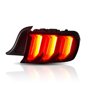 VLAND Full LED Tail Lights For Ford Mustang 2015-2023 6th Gen with Sequential Turn Signals (Amber/Red 5 modes switchable)