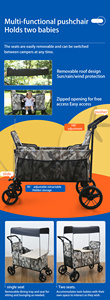 Cochecito de bebé gemelo ligero, <span class=keywords><strong>carro</strong></span> de playa <span class=keywords><strong>plegable</strong></span> portátil para viajes, Camping y venta al por mayor - Product Image 4