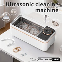 Pembersih Ultrasonik Layar Sentuh 50KHz dengan Layar LCD, 6 Mode, Tipe-C Portabel untuk Pembersihan Kacamata dan Perhiasan, OEM Kustom