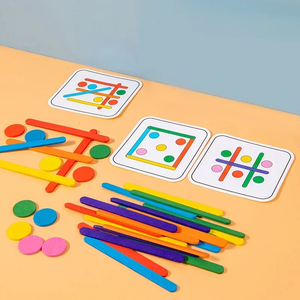 Trẻ Em Montessori Câu Đố Bằng Gỗ 3D Trò Chơi Ghép Hình Tangram Stick Hình Học Vòng Hình Dạng Phù Hợp Với Trẻ Em Toddler Đầu Đồ Chơi Giáo Dục - Product Image 4