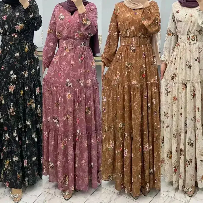 فساتين إسلامية جديدة رائجة البيع للنساء من مسلمات من دبي للميلاد فستان سهرة إسلامي فاخر فستان طويل أنيق
