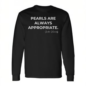 Les perles sont toujours appropriées pour un t-shirt à manches longues Jackie Kennedy - Product Image 2