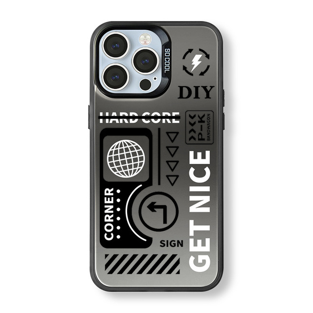 Custom Luxury Trending Fashion Black Cover UV Painting Printing Sublimation Mobile Phone Case for iPhone 11 12 13 14 15 Pro Max