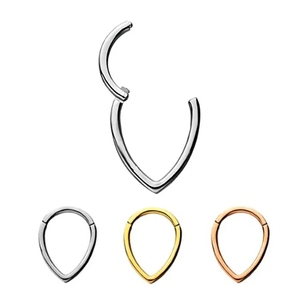Thời trang thép không gỉ lưỡi liềm nước Teardrop phân khúc bản lề vách ngăn mũi vòng - Product Image 2