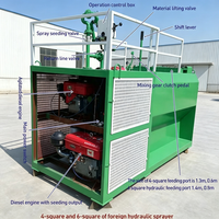 Machine avancée d'hydrosemeurage de sols et d'herbes avec fonction de mélange de deux matériaux pour la restauration écologique