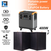 Station d'alimentation portable de grande capacité 3000W 5300Wh, générateur solaire avec prises AU/EU pour la maison, le camping en plein air