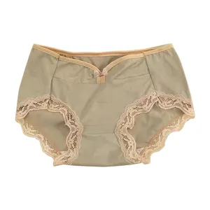 Biancheria intima da donna cotone sexy senza soluzione di continuità a vita media confortevole guaina da ragazza dolce stile traspirante mutandine in pizzo di cotone