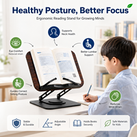 Support de livre ergonomique réglable en angle pour l'étude, support de tablette universel antidérapant