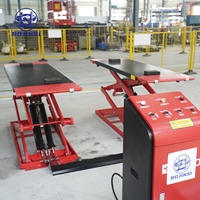 Elevador de Tijera Hidráulico Industrial de 4T Ultra Delgado de Elevación Media para Vehículos, Equipo para Centros de Servicio de Neumáticos, Modelo BJS