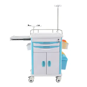 Chất lượng cao phòng khám ABS bệnh viện đồ nội thất sử dụng nhựa y tế khẩn cấp giỏ hàng Xe đẩy Bệnh Viện Y Học giỏ hàng khẩn cấp xe đẩy