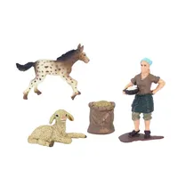 Animaux de ferme jeu moutons cheval miniature jouet figurines en plastique