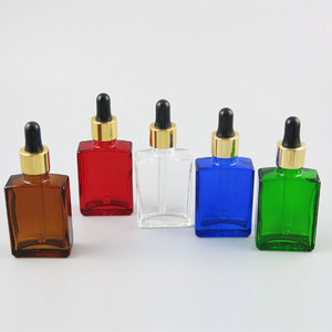 Botellas de Vidrio Cuadradas Recargables de 50 ml, 30 ml, 15 ml, Vacías, Color Ámbar Transparente, Personalizadas, Rectangulares, para Cosméticos, Suero para el Cuidado de la Piel, con Gotero - Product Image 3